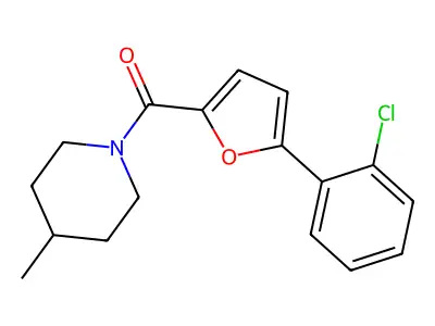 [5-(2-Chlorophenyl)furan-2-yl]-(4-methylpiperidin-1-yl)methanone structure