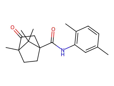 N-(2,5-dimethylphenyl)-4,7,7-trimethyl-3-oxobicyclo[2.2.1]heptane-1-carboxamide structure