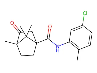 N-(5-chloro-2-methylphenyl)-4,7,7-trimethyl-3-oxobicyclo[2.2.1]heptane-1-carboxamide structure