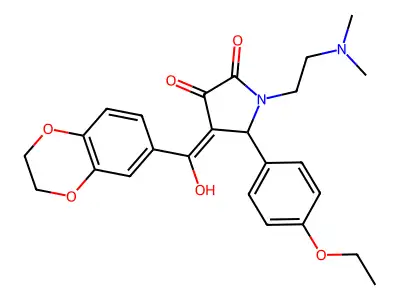 4-(2,3-dihydro-1,4-benzodioxine-6-carbonyl)-1-[2-(dimethylamino)ethyl]-5-(4-ethoxyphenyl)-3-hydroxy-2,5-dihydro-1H-pyrrol-2-one structure