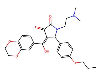 4-(2,3-dihydro-1,4-benzodioxine-6-carbonyl)-1-[2-(dimethylamino)ethyl]-3-hydroxy-5-(4-propoxyphenyl)-2,5-dihydro-1H-pyrrol-2-one structure
