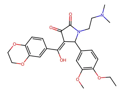 4-(2,3-dihydro-1,4-benzodioxine-6-carbonyl)-1-[2-(dimethylamino)ethyl]-5-(4-ethoxy-3-methoxyphenyl)-3-hydroxy-2,5-dihydro-1H-pyrrol-2-one structure