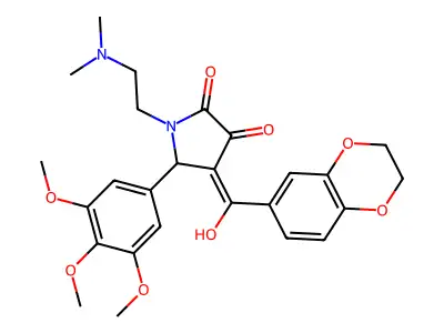 4-(2,3-dihydro-1,4-benzodioxine-6-carbonyl)-1-[2-(dimethylamino)ethyl]-3-hydroxy-5-(3,4,5-trimethoxyphenyl)-2,5-dihydro-1H-pyrrol-2-one structure