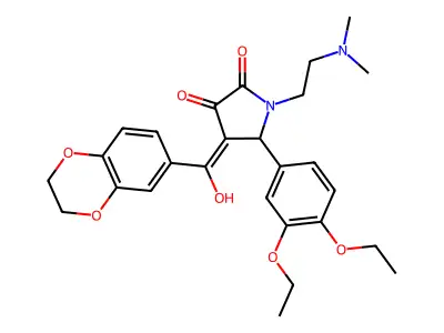 5-(3,4-diethoxyphenyl)-4-(2,3-dihydro-1,4-benzodioxine-6-carbonyl)-1-[2-(dimethylamino)ethyl]-3-hydroxy-2,5-dihydro-1H-pyrrol-2-one structure