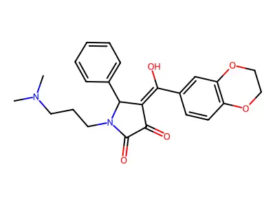 4-(2,3-dihydro-1,4-benzodioxine-6-carbonyl)-1-[3-(dimethylamino)propyl]-3-hydroxy-5-phenyl-2,5-dihydro-1H-pyrrol-2-one structure