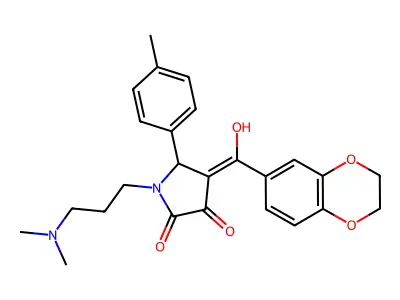 4-(2,3-dihydro-1,4-benzodioxine-6-carbonyl)-1-[3-(dimethylamino)propyl]-3-hydroxy-5-(4-methylphenyl)-2,5-dihydro-1H-pyrrol-2-one structure