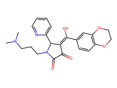 4-(2,3-dihydrobenzo[b][1,4]dioxine-6-carbonyl)-1-(3-(dimethylamino)propyl)-3-hydroxy-5-(pyridin-2-yl)-1H-pyrrol-2(5H)-one structure