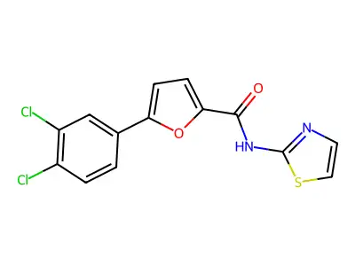 5-(3,4-dichlorophenyl)-N-(1,3-thiazol-2-yl)furan-2-carboxamide structure
