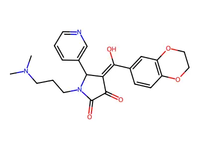 4-(2,3-dihydro-1,4-benzodioxine-6-carbonyl)-1-[3-(dimethylamino)propyl]-3-hydroxy-5-(pyridin-3-yl)-2,5-dihydro-1H-pyrrol-2-one structure