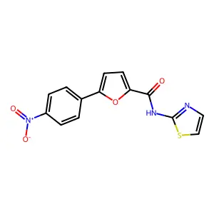 5-(4-nitrophenyl)-N-(1,3-thiazol-2-yl)furan-2-carboxamide structure