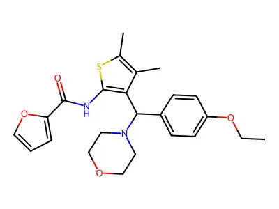 N-{3-[(4-ethoxyphenyl)(morpholin-4-yl)methyl]-4,5-dimethylthiophen-2-yl}furan-2-carboxamide structure