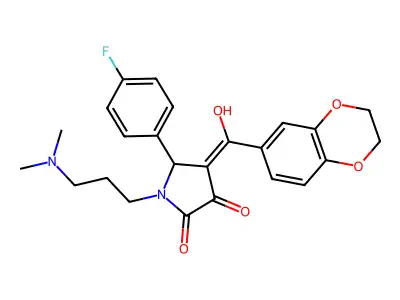 4-(2,3-dihydro-1,4-benzodioxine-6-carbonyl)-1-[3-(dimethylamino)propyl]-5-(4-fluorophenyl)-3-hydroxy-2,5-dihydro-1H-pyrrol-2-one structure