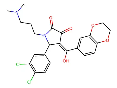 5-(3,4-dichlorophenyl)-4-(2,3-dihydro-1,4-benzodioxine-6-carbonyl)-1-[3-(dimethylamino)propyl]-3-hydroxy-2,5-dihydro-1H-pyrrol-2-one structure