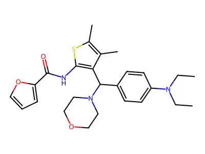 N-[3-[[4-(Diethylamino)phenyl]-4-morpholinylmethyl]-4,5-dimethyl-2-thienyl]-2-furancarboxamide structure