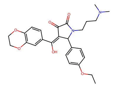 4-(2,3-dihydro-1,4-benzodioxine-6-carbonyl)-1-[3-(dimethylamino)propyl]-5-(4-ethoxyphenyl)-3-hydroxy-2,5-dihydro-1H-pyrrol-2-one structure