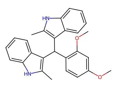3-[(2,4-dimethoxyphenyl)-(2-methyl-1H-indol-3-yl)methyl]-2-methyl-1H-indole structure