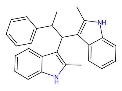 2-methyl-3-[1-(2-methyl-1H-indol-3-yl)-2-phenylpropyl]-1H-indole structure