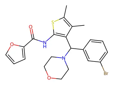 N-{3-[(3-bromophenyl)(4-morpholinyl)methyl]-4,5-dimethyl-2-thienyl}-2-furamide structure
