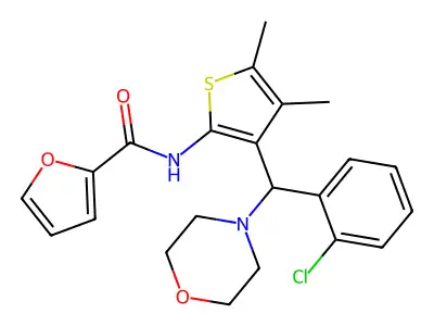 N-{3-[(2-chlorophenyl)(morpholin-4-yl)methyl]-4,5-dimethylthiophen-2-yl}furan-2-carboxamide structure