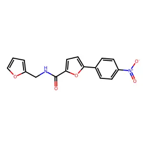N-(furan-2-ylmethyl)-5-(4-nitrophenyl)furan-2-carboxamide structure