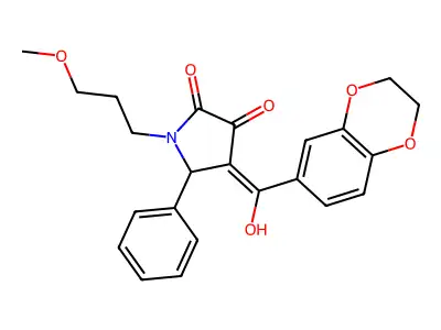 4-(2,3-dihydro-1,4-benzodioxine-6-carbonyl)-3-hydroxy-1-(3-methoxypropyl)-5-phenyl-2,5-dihydro-1H-pyrrol-2-one structure