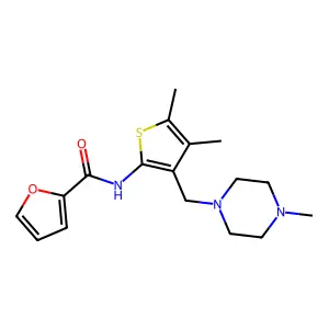 N-[4,5-dimethyl-3-[(4-methylpiperazin-1-yl)methyl]thiophen-2-yl]furan-2-carboxamide structure