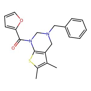 (3-benzyl-5,6-dimethyl-3,4-dihydrothieno[2,3-d]pyrimidin-1(2H)-yl)(furan-2-yl)methanone structure
