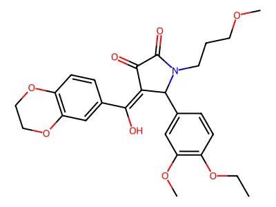 4-(2,3-dihydro-1,4-benzodioxine-6-carbonyl)-5-(4-ethoxy-3-methoxyphenyl)-3-hydroxy-1-(3-methoxypropyl)-2,5-dihydro-1H-pyrrol-2-one structure