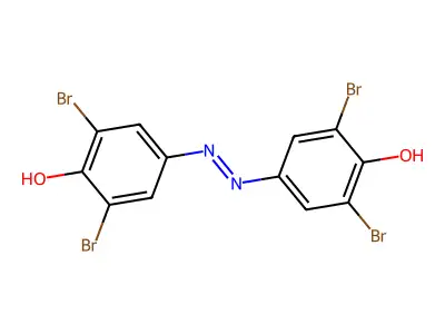 Phenol, 4,4'-azobis[2,6-dibromo- structure
