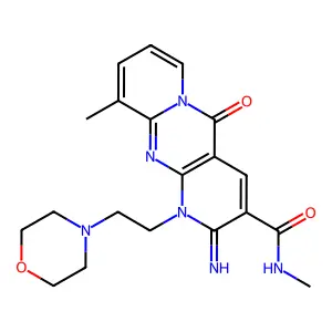 2-Imino-N,10-dimethyl-1-(2-morpholinoethyl)-5-oxo-2,5-dihydro-1H-dipyrido[1,2-a:2',3'-d]pyrimidine-3-carboxamide structure