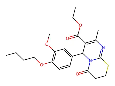ethyl 6-(4-butoxy-3-methoxyphenyl)-8-methyl-4-oxo-3,4-dihydro-2H,6H-pyrimido[2,1-b][1,3]thiazine-7-carboxylate structure