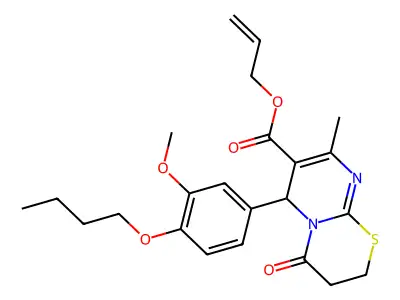allyl 6-(4-butoxy-3-methoxyphenyl)-8-methyl-4-oxo-3,4-dihydro-2H,6H-pyrimido[2,1-b][1,3]thiazine-7-carboxylate structure