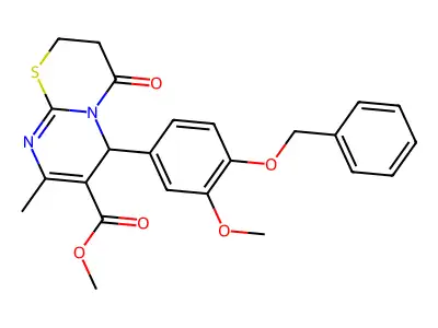 methyl 6-[4-(benzyloxy)-3-methoxyphenyl]-8-methyl-4-oxo-3,4-dihydro-2H,6H-pyrimido[2,1-b][1,3]thiazine-7-carboxylate structure