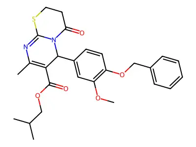 isobutyl 6-[4-(benzyloxy)-3-methoxyphenyl]-8-methyl-4-oxo-3,4-dihydro-2H,6H-pyrimido[2,1-b][1,3]thiazine-7-carboxylate structure