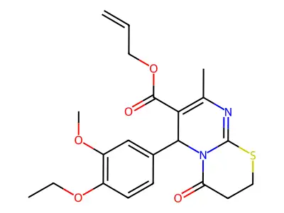 allyl 6-(4-ethoxy-3-methoxyphenyl)-8-methyl-4-oxo-3,4-dihydro-2H,6H-pyrimido[2,1-b][1,3]thiazine-7-carboxylate structure