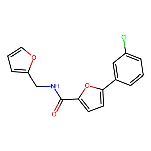 5-(3-chlorophenyl)-N-(furan-2-ylmethyl)furan-2-carboxamide structure