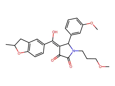 3-hydroxy-5-(3-methoxyphenyl)-1-(3-methoxypropyl)-4-(2-methyl-2,3-dihydro-1-benzofuran-5-carbonyl)-2,5-dihydro-1H-pyrrol-2-one structure