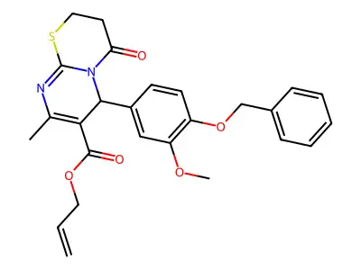 allyl 6-[4-(benzyloxy)-3-methoxyphenyl]-8-methyl-4-oxo-3,4-dihydro-2H,6H-pyrimido[2,1-b][1,3]thiazine-7-carboxylate structure