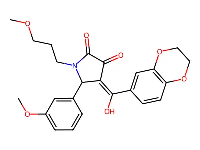 4-(2,3-dihydro-1,4-benzodioxine-6-carbonyl)-3-hydroxy-5-(3-methoxyphenyl)-1-(3-methoxypropyl)-2,5-dihydro-1H-pyrrol-2-one structure
