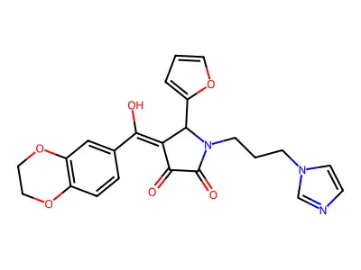 4-(2,3-dihydro-1,4-benzodioxine-6-carbonyl)-5-(furan-2-yl)-3-hydroxy-1-[3-(1H-imidazol-1-yl)propyl]-2,5-dihydro-1H-pyrrol-2-one structure