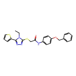 N-(4-(Benzyloxy)PH)-2-((4-ET-5-(2-thienyl)-4H-1,2,4-triazol-3-YL)thio)acetamide structure
