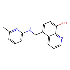 5-[[(6-Methyl-2-pyridyl)amino]methyl]quinolin-8-ol structure