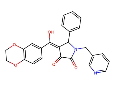 4-(2,3-dihydro-1,4-benzodioxine-6-carbonyl)-3-hydroxy-5-phenyl-1-[(pyridin-3-yl)methyl]-2,5-dihydro-1H-pyrrol-2-one structure