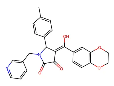 4-(2,3-dihydro-1,4-benzodioxine-6-carbonyl)-3-hydroxy-5-(4-methylphenyl)-1-[(pyridin-3-yl)methyl]-2,5-dihydro-1H-pyrrol-2-one structure