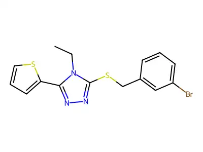 3-((3-Bromobenzyl)thio)-4-ethyl-5-(2-thienyl)-4H-1,2,4-triazole structure