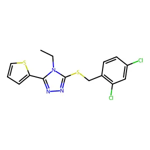 2,4-Dichlorobenzyl 4-ethyl-5-(2-thienyl)-4H-1,2,4-triazol-3-YL sulfide structure