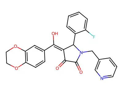 4-(2,3-dihydro-1,4-benzodioxine-6-carbonyl)-5-(2-fluorophenyl)-3-hydroxy-1-[(pyridin-3-yl)methyl]-2,5-dihydro-1H-pyrrol-2-one structure
