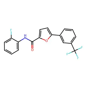 N-(2-fluorophenyl)-5-[3-(trifluoromethyl)phenyl]furan-2-carboxamide structure