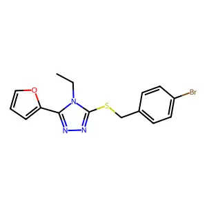 3-((4-Bromobenzyl)thio)-4-ethyl-5-(2-furyl)-4H-1,2,4-triazole structure