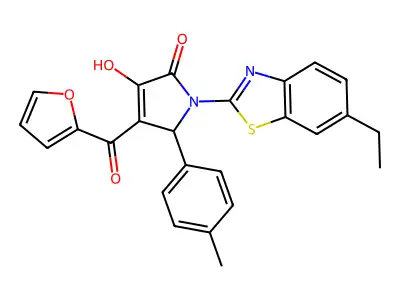 1-(6-ethylbenzo[d]thiazol-2-yl)-4-(furan-2-carbonyl)-3-hydroxy-5-(p-tolyl)-1H-pyrrol-2(5H)-one structure